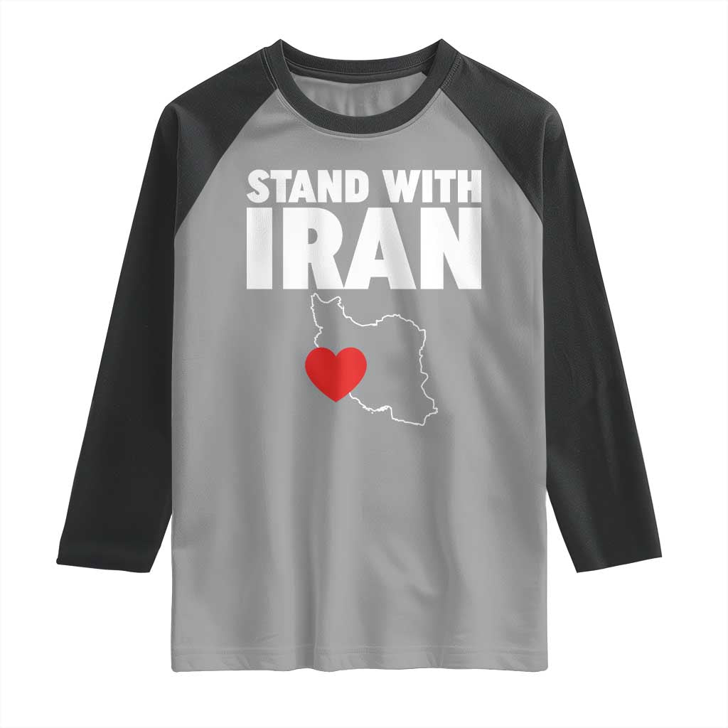 Free Iran Support Iranian MIGA Raglan Shirt TS14 Sport Gray Black Print Your Wear