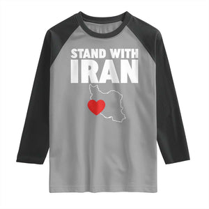 Free Iran Support Iranian MIGA Raglan Shirt TS14 Sport Gray Black Print Your Wear