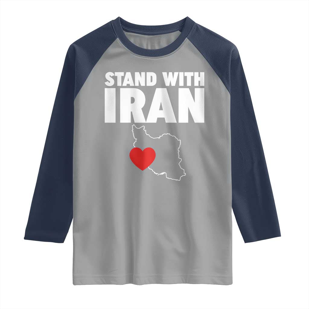Free Iran Support Iranian MIGA Raglan Shirt TS14 Sport Gray Navy Print Your Wear