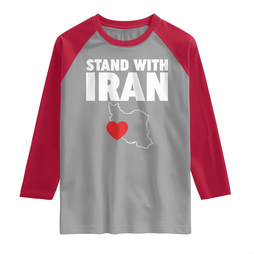 Free Iran Support Iranian MIGA Raglan Shirt TS14 Sport Gray Red Print Your Wear