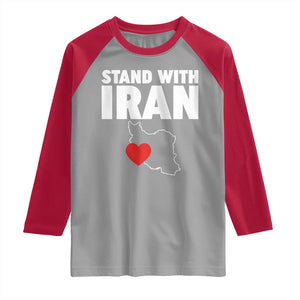 Free Iran Support Iranian MIGA Raglan Shirt TS14 Sport Gray Red Print Your Wear