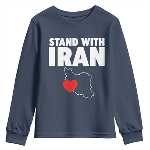 Free Iran Support Iranian MIGA Youth Sweatshirt TS14 Navy Print Your Wear