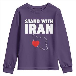 Free Iran Support Iranian MIGA Youth Sweatshirt TS14 Purple Print Your Wear