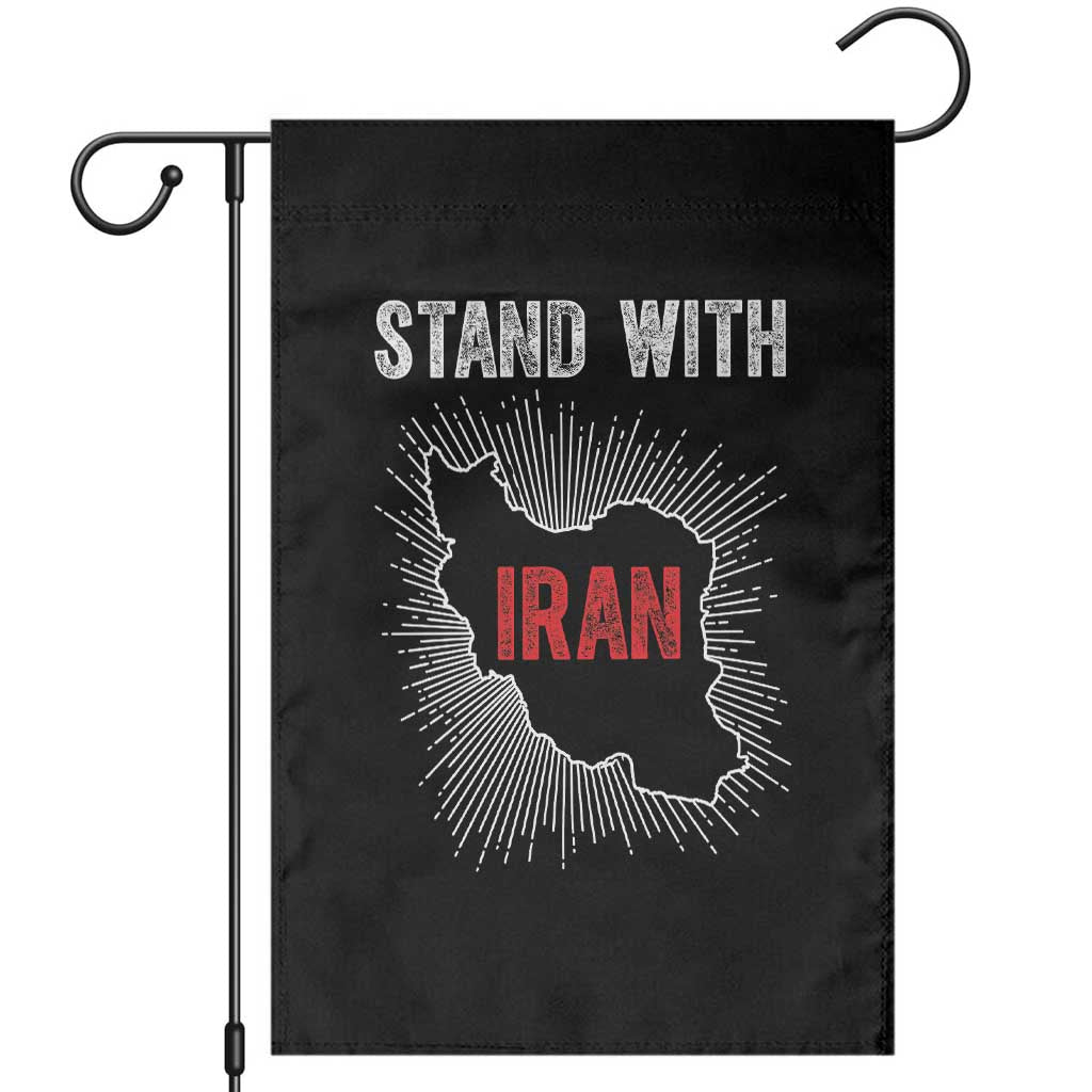 Free Iran Support Garden Flag Stand With Iran TS14 Black Print Your Wear