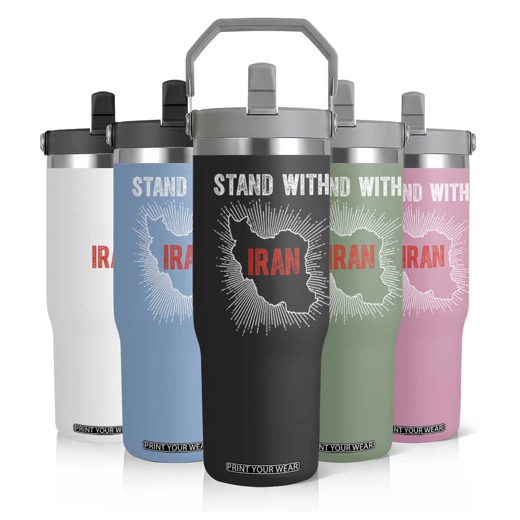 Free Iran Support Flip Straw Tumbler Stand With Iran TS14 Print Your Wear