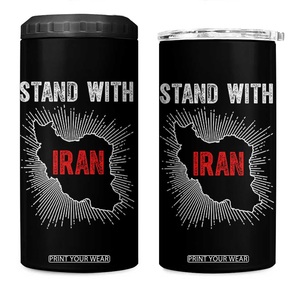 Free Iran Support 4 in 1 Can Cooler Tumbler Stand With Iran TS14 One Size: 16 oz Black Print Your Wear