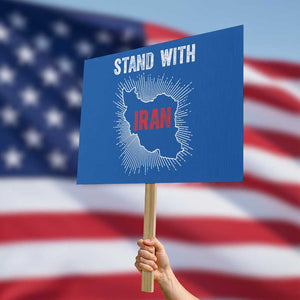 Free Iran Support Protest Sign Stand With Iran TS14 Horizontal 18" × 24" Blue Print Your Wear