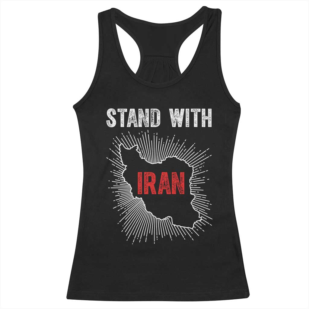 Free Iran Support Racerback Tank Top Stand With Iran TS14 Black Print Your Wear