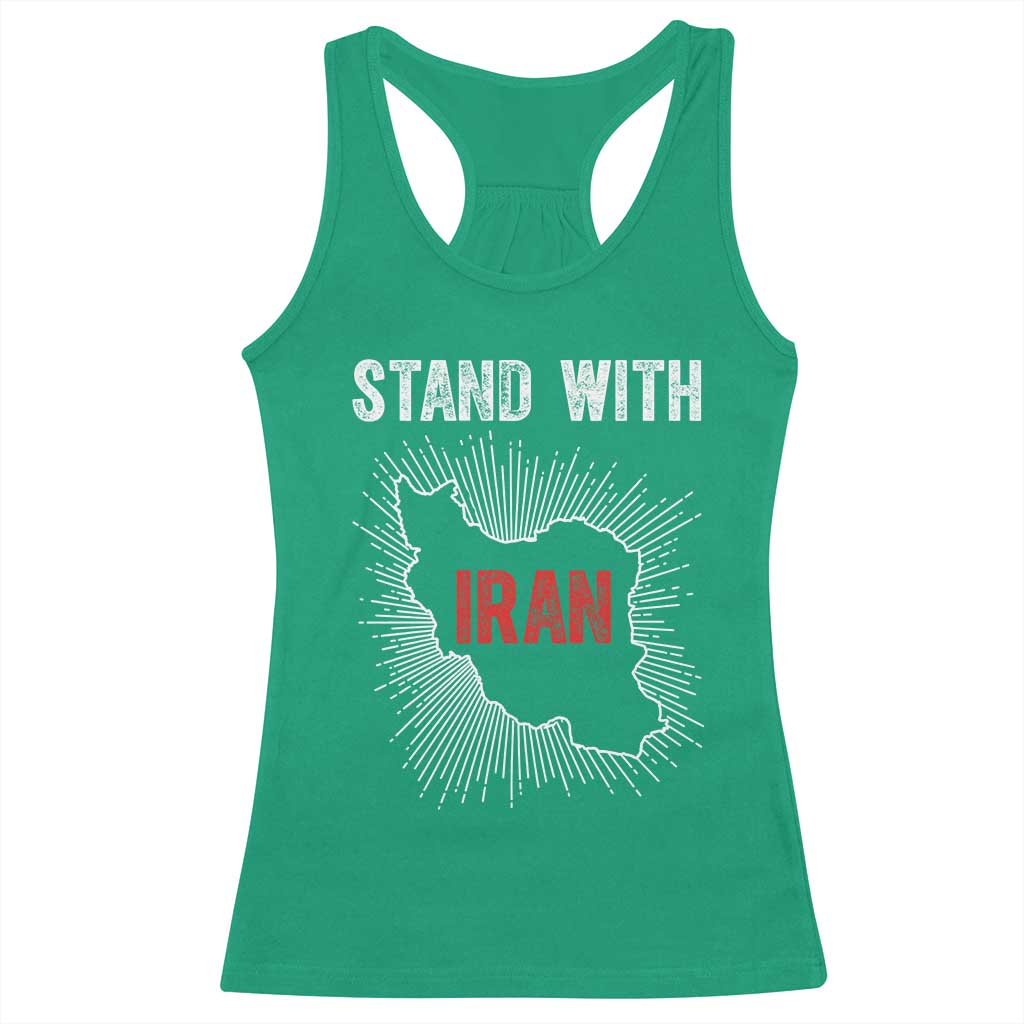 Free Iran Support Racerback Tank Top Stand With Iran TS14 Irish Green Print Your Wear