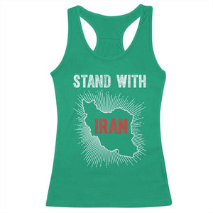 Free Iran Support Racerback Tank Top Stand With Iran TS14 Irish Green Print Your Wear
