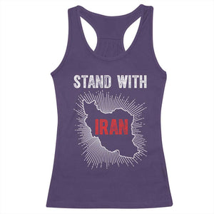 Free Iran Support Racerback Tank Top Stand With Iran TS14 Purple Print Your Wear