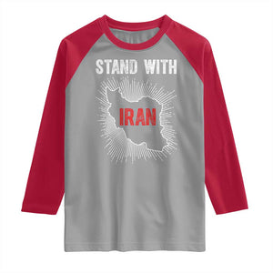 Free Iran Support Raglan Shirt Stand With Iran TS14 Sport Gray Red Print Your Wear