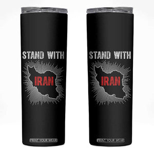 Free Iran Support Skinny Tumbler Stand With Iran TS14 Black Print Your Wear