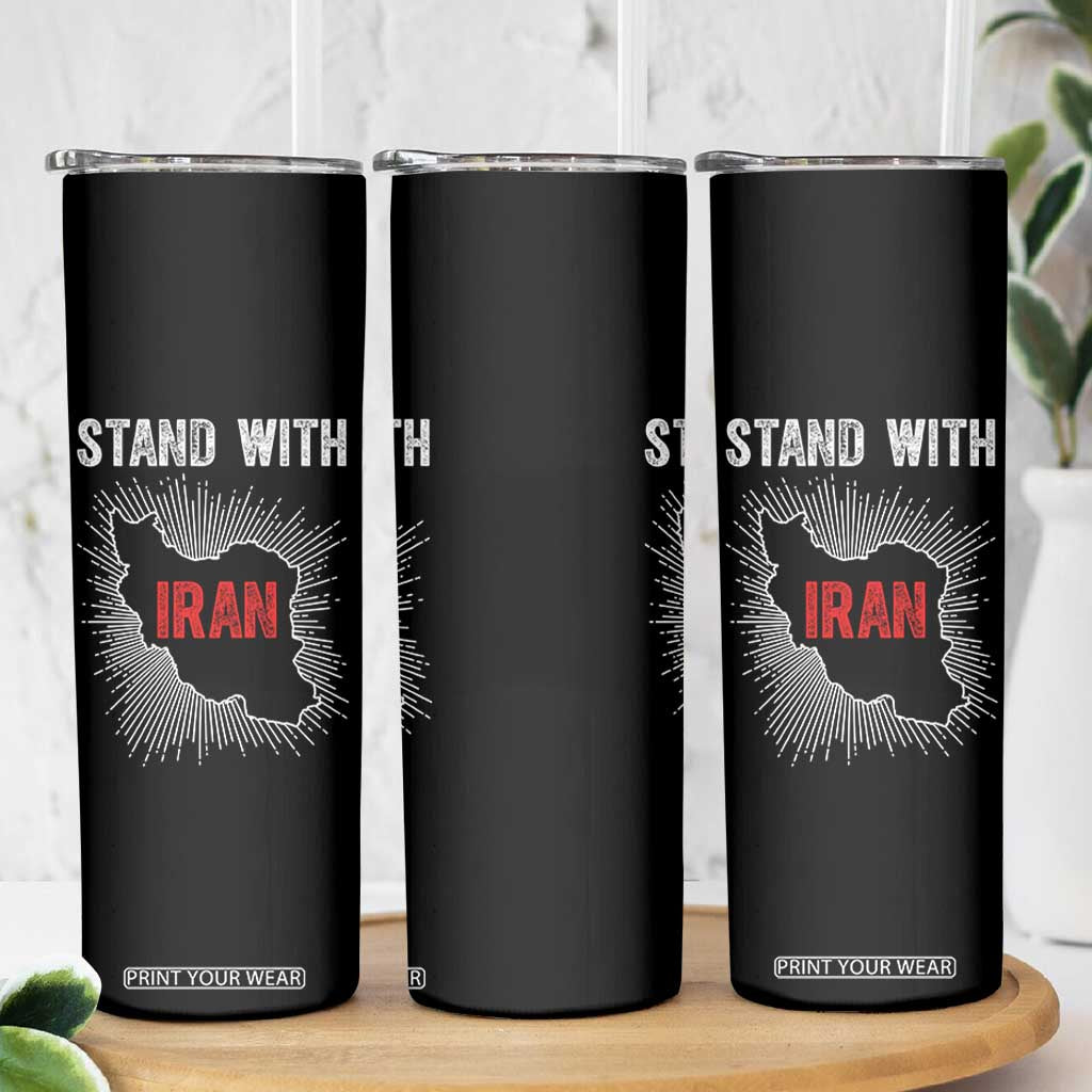 Free Iran Support Skinny Tumbler Stand With Iran TS14 Print Your Wear