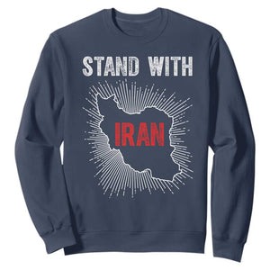 Free Iran Support Sweatshirt Stand With Iran TS14 Navy Print Your Wear