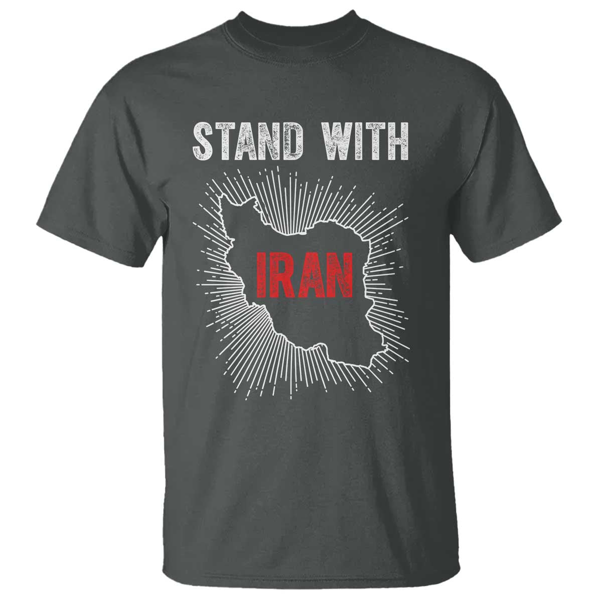 Free Iran Support T Shirt Stand With Iran TS14 Dark Heather Print Your Wear