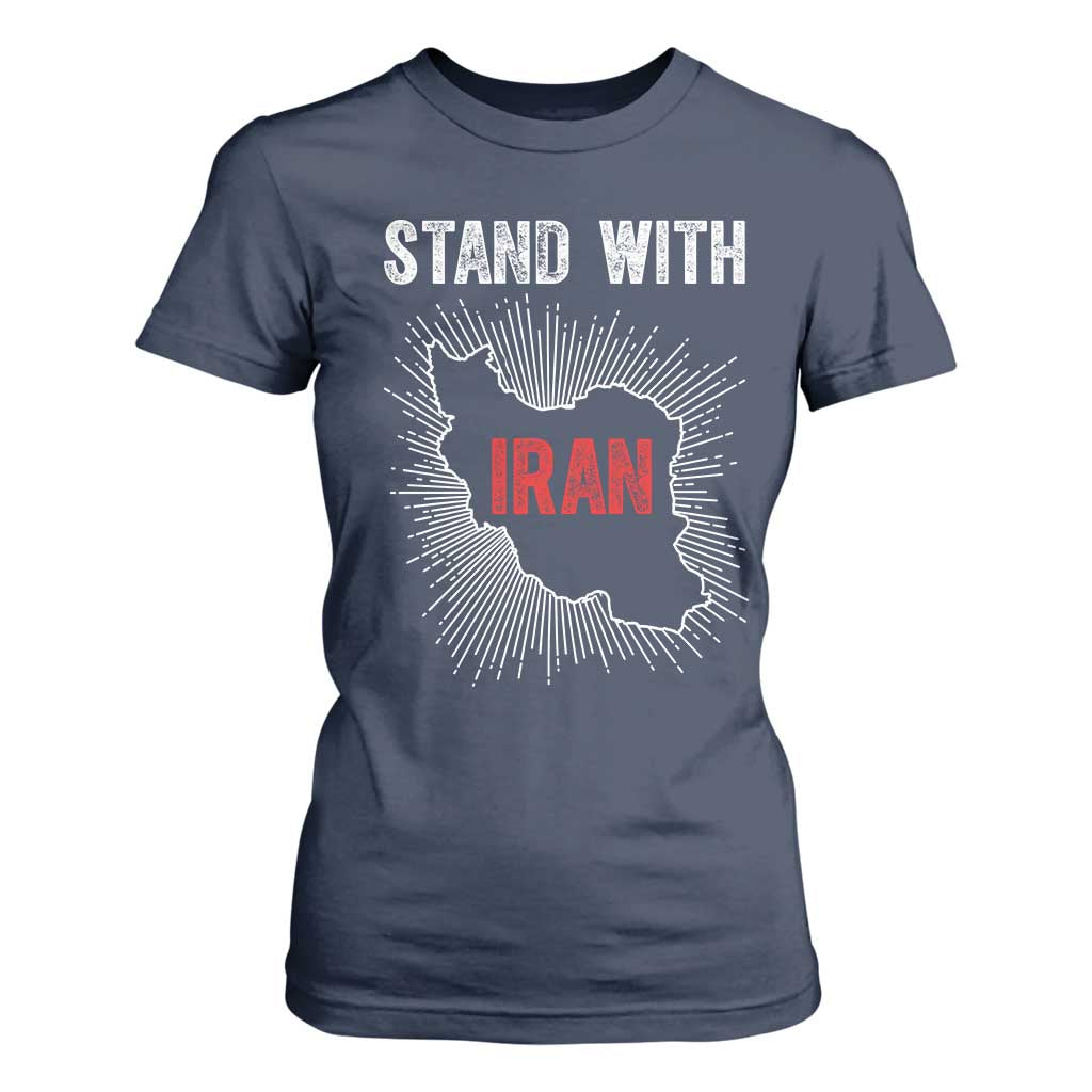 Free Iran Support T Shirt For Women Stand With Iran TS14 Navy Print Your Wear