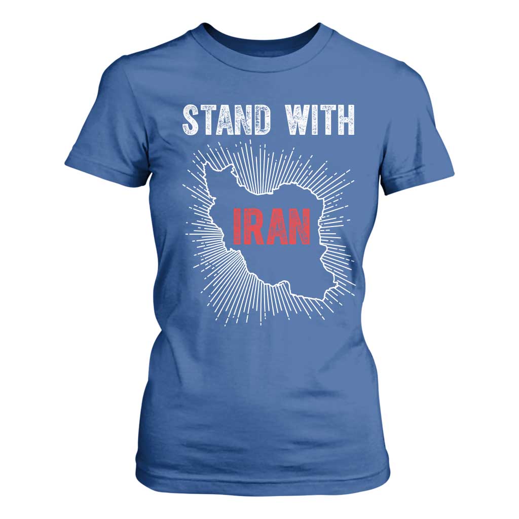 Free Iran Support T Shirt For Women Stand With Iran TS14 Royal Blue Print Your Wear