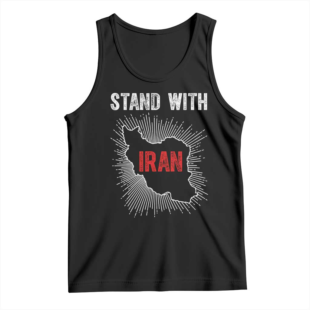 Free Iran Support Tank Top Stand With Iran TS14 Black Print Your Wear