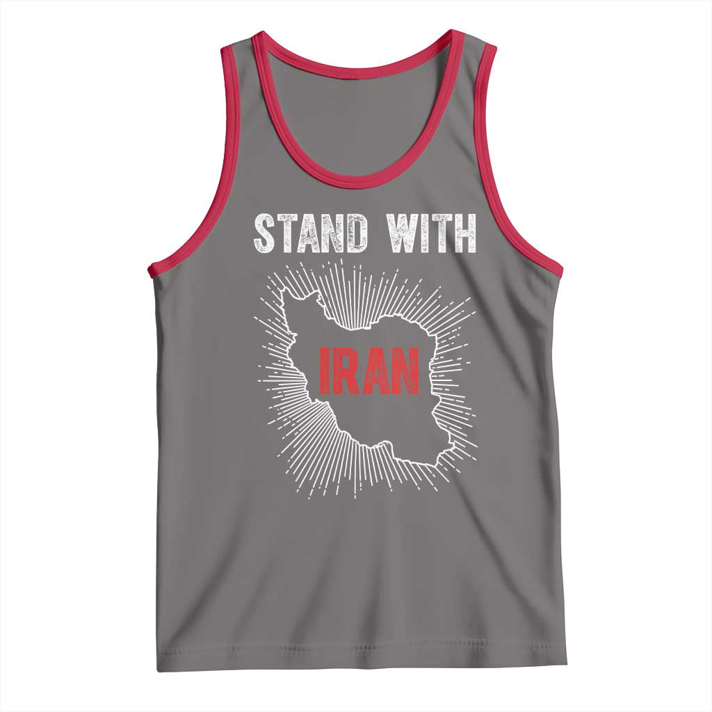 Free Iran Support Tank Top Stand With Iran TS14 Deep Heather Red Print Your Wear