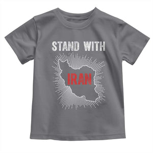 Free Iran Support Toddler T Shirt Stand With Iran TS14 Charcoal Print Your Wear