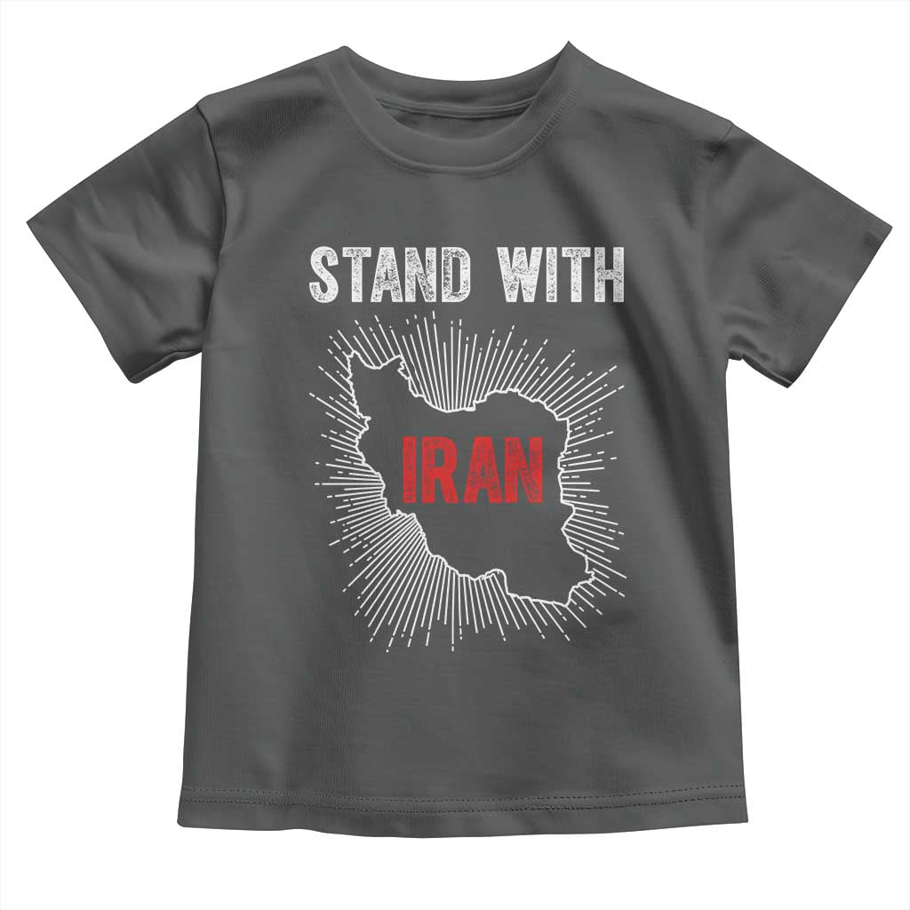 Free Iran Support Toddler T Shirt Stand With Iran TS14 Dark Heather Print Your Wear