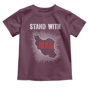 Free Iran Support Toddler T Shirt Stand With Iran TS14 Maroon Print Your Wear