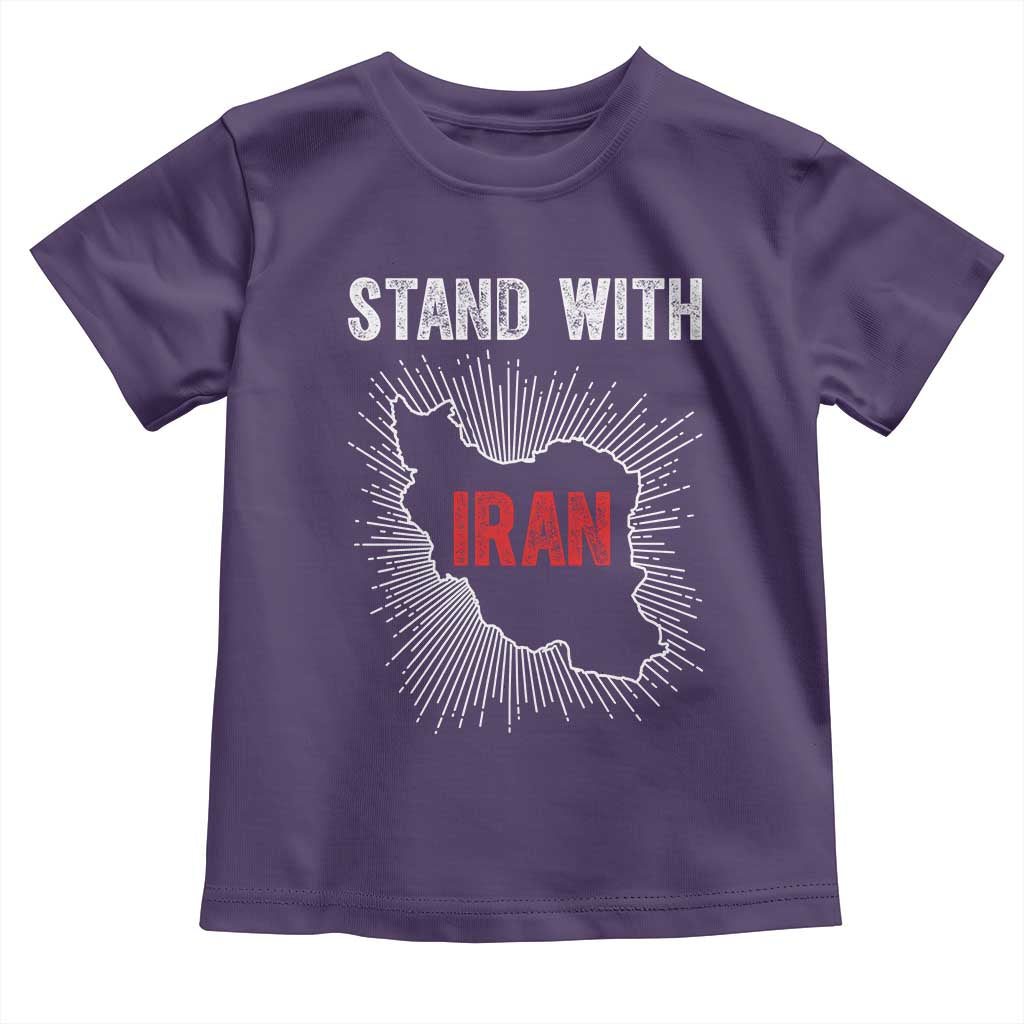 Free Iran Support Toddler T Shirt Stand With Iran TS14 Purple Print Your Wear