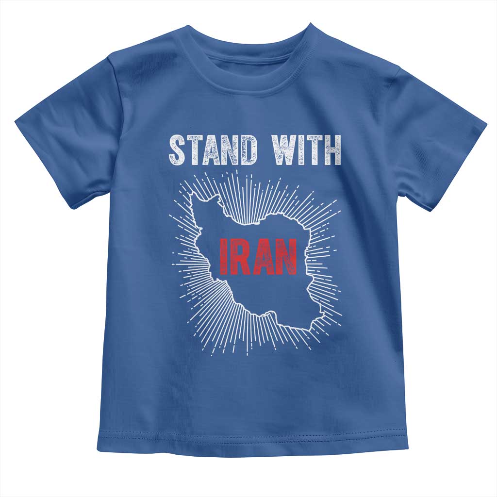 Free Iran Support Toddler T Shirt Stand With Iran TS14 Royal Blue Print Your Wear