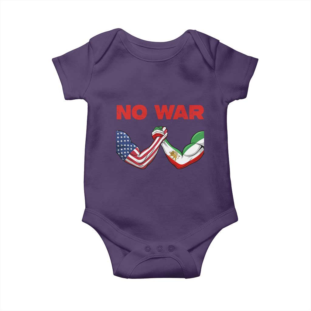 Free Iran Baby Onesie No War Support Iranian Freedom TS14 Purple Print Your Wear
