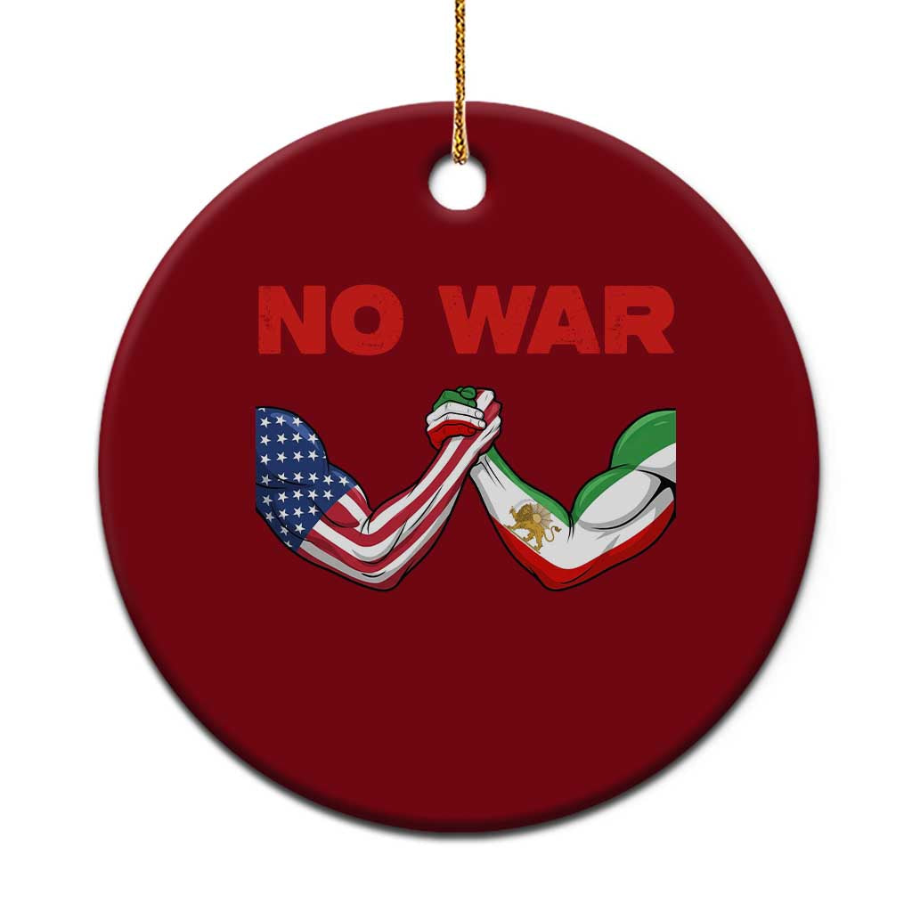 Free Iran Ceramic Ornament No War Support Iranian Freedom TS14 1pc Red Print Your Wear