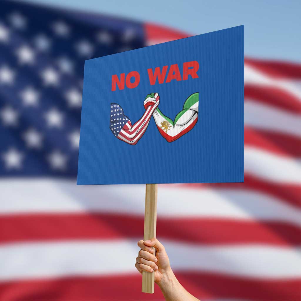 Free Iran Protest Sign No War Support Iranian Freedom TS14 Horizontal 18