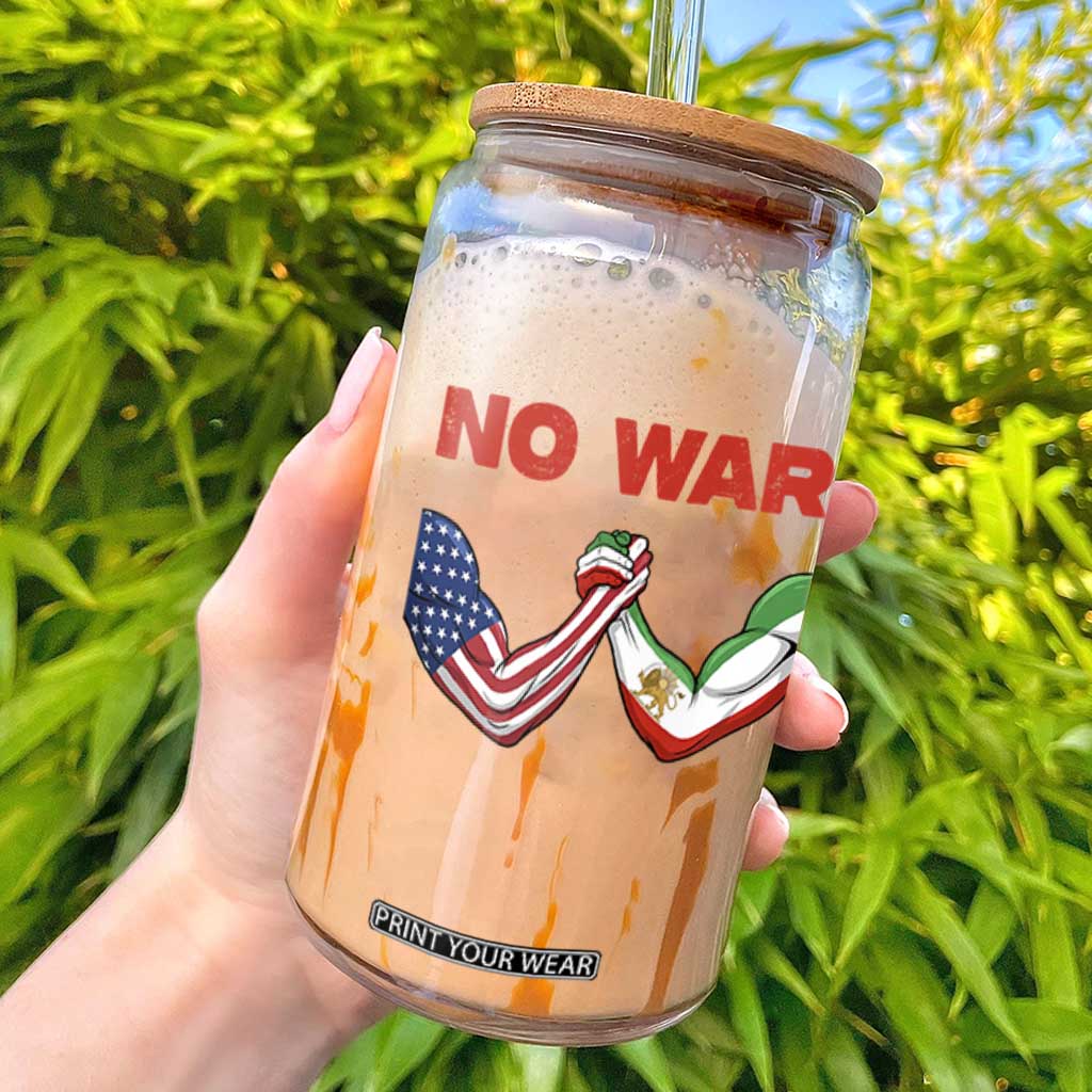 Free Iran Glass Can No War Support Iranian Freedom TS14 Black Print Your Wear