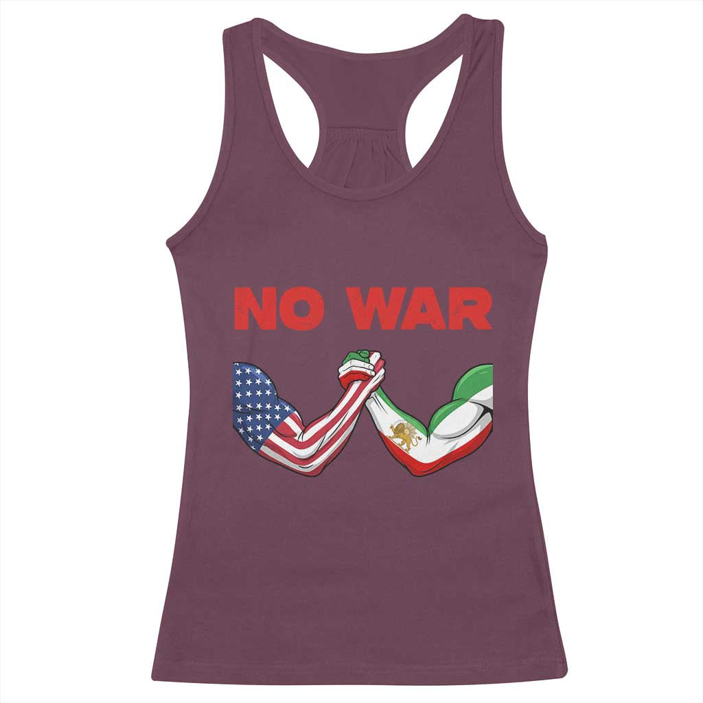 Free Iran Racerback Tank Top No War Support Iranian Freedom TS14 Maroon Print Your Wear