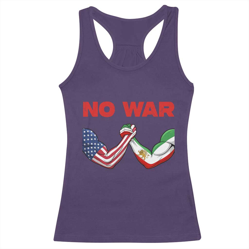 Free Iran Racerback Tank Top No War Support Iranian Freedom TS14 Purple Print Your Wear