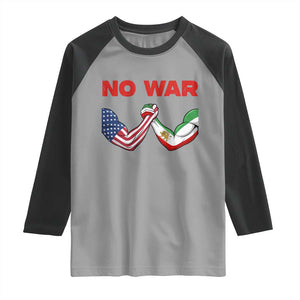 Free Iran Raglan Shirt No War Support Iranian Freedom TS14 Sport Gray Black Print Your Wear