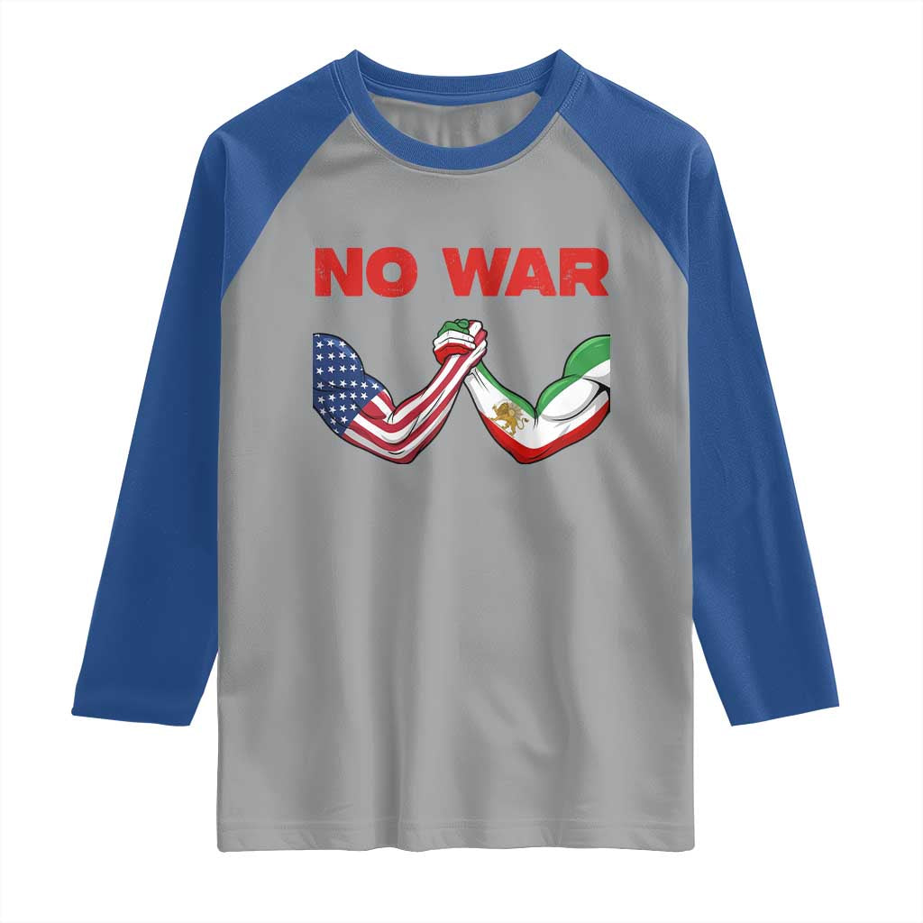 Free Iran Raglan Shirt No War Support Iranian Freedom TS14 Sport Gray Royal Print Your Wear