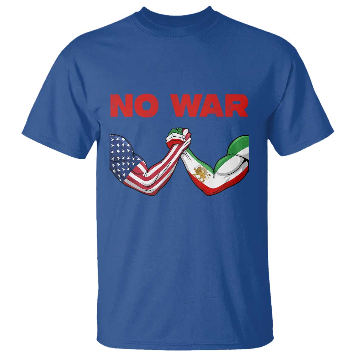 Free Iran T Shirt No War Support Iranian Freedom TS14 Royal Blue Print Your Wear