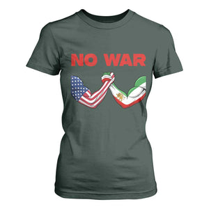 Free Iran T Shirt For Women No War Support Iranian Freedom TS14 Dark Forest Green Print Your Wear