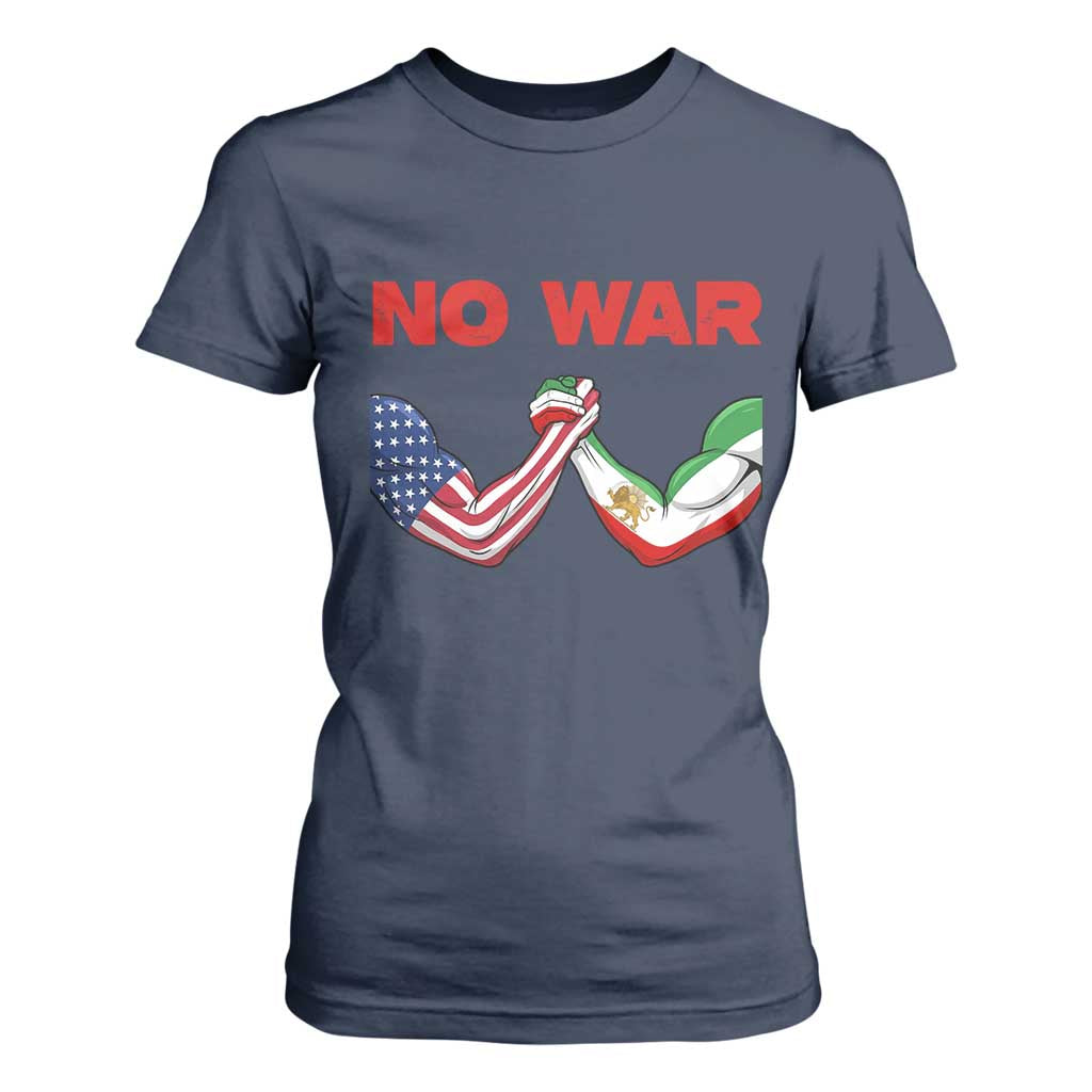 Free Iran T Shirt For Women No War Support Iranian Freedom TS14 Navy Print Your Wear