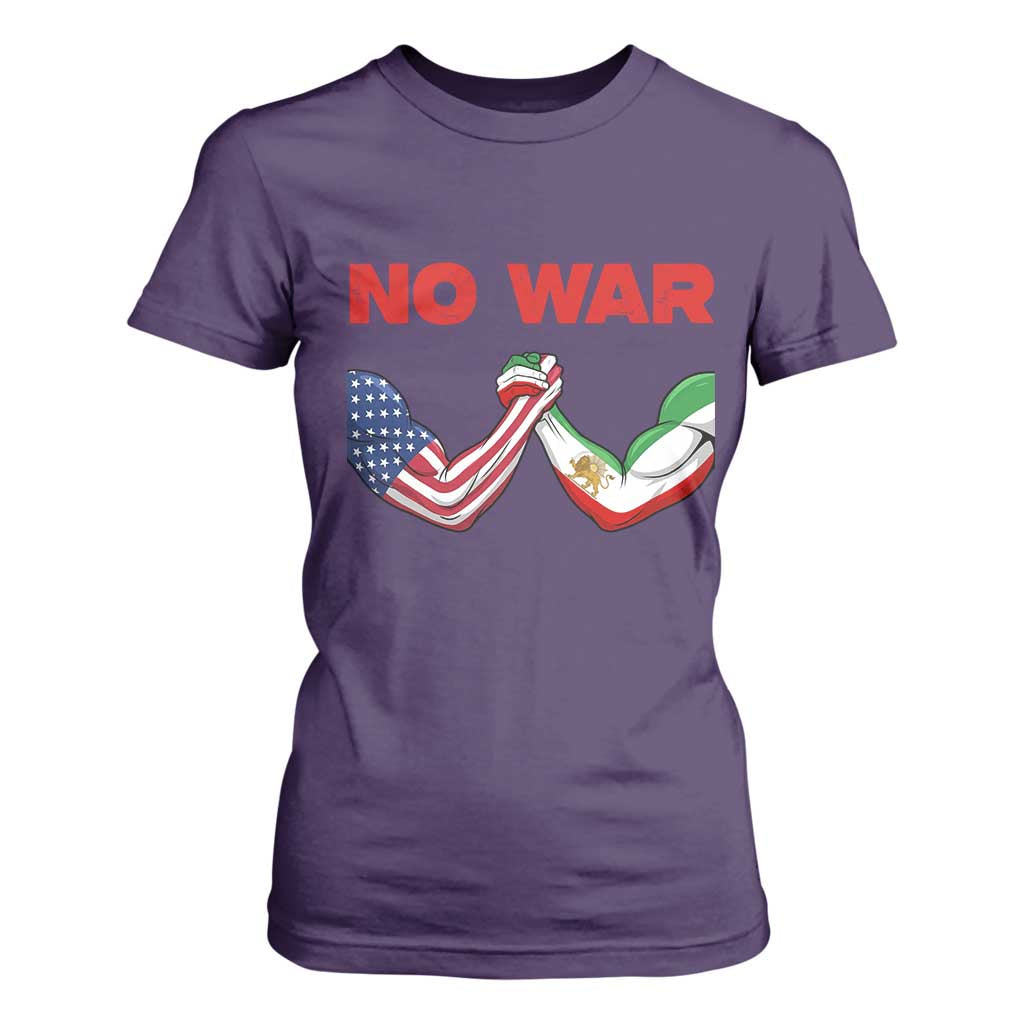 Free Iran T Shirt For Women No War Support Iranian Freedom TS14 Purple Print Your Wear