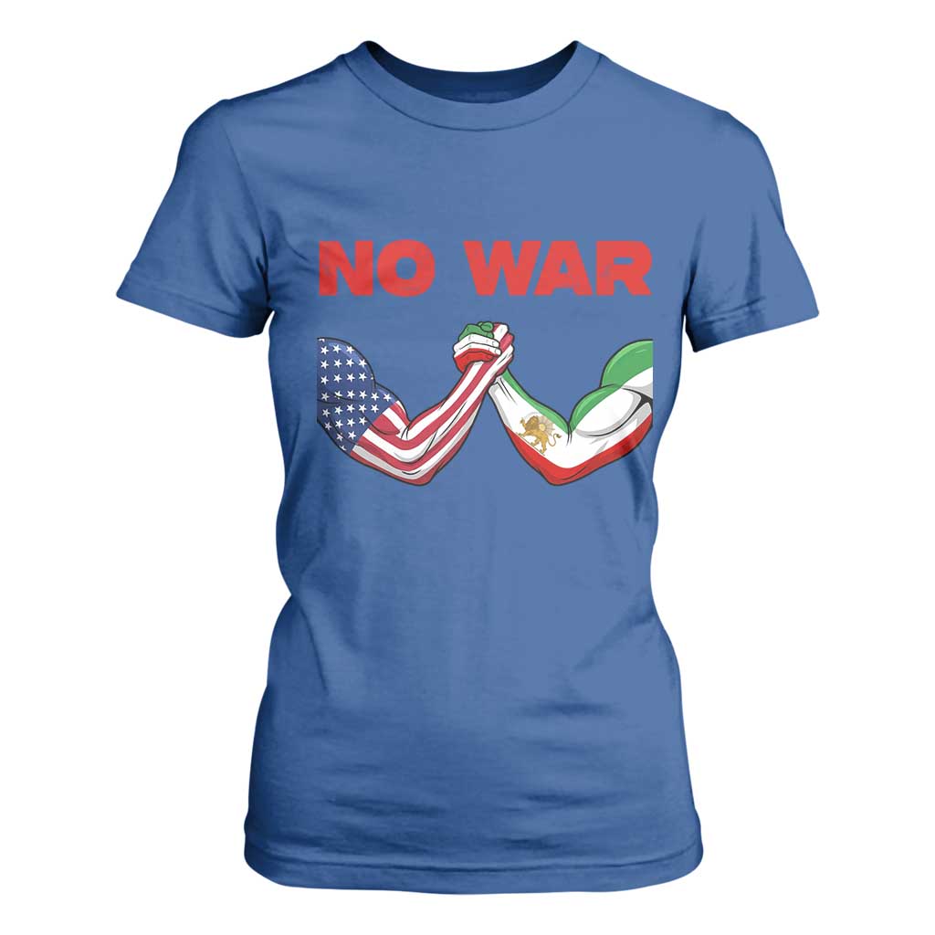 Free Iran T Shirt For Women No War Support Iranian Freedom TS14 Royal Blue Print Your Wear