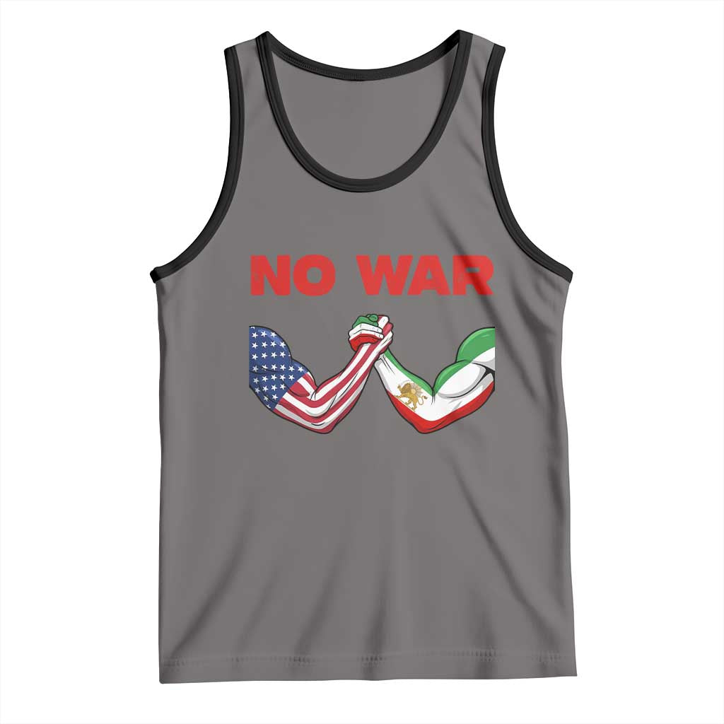 Free Iran Tank Top No War Support Iranian Freedom TS14 Deep Heather Black Print Your Wear