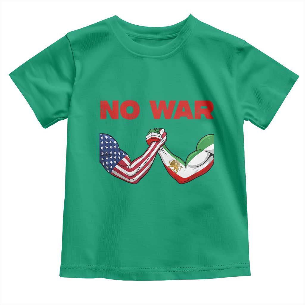 Free Iran Toddler T Shirt No War Support Iranian Freedom TS14 Irish Green Print Your Wear