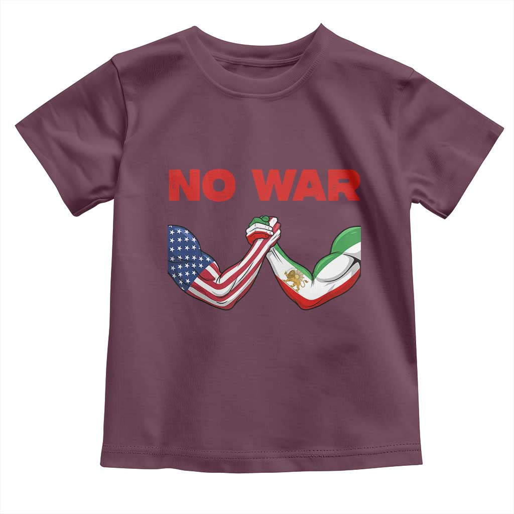 Free Iran Toddler T Shirt No War Support Iranian Freedom TS14 Maroon Print Your Wear