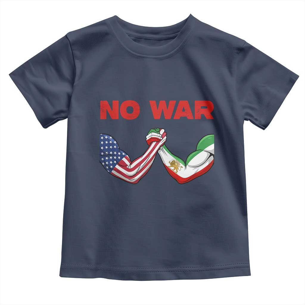 Free Iran Toddler T Shirt No War Support Iranian Freedom TS14 Navy Print Your Wear