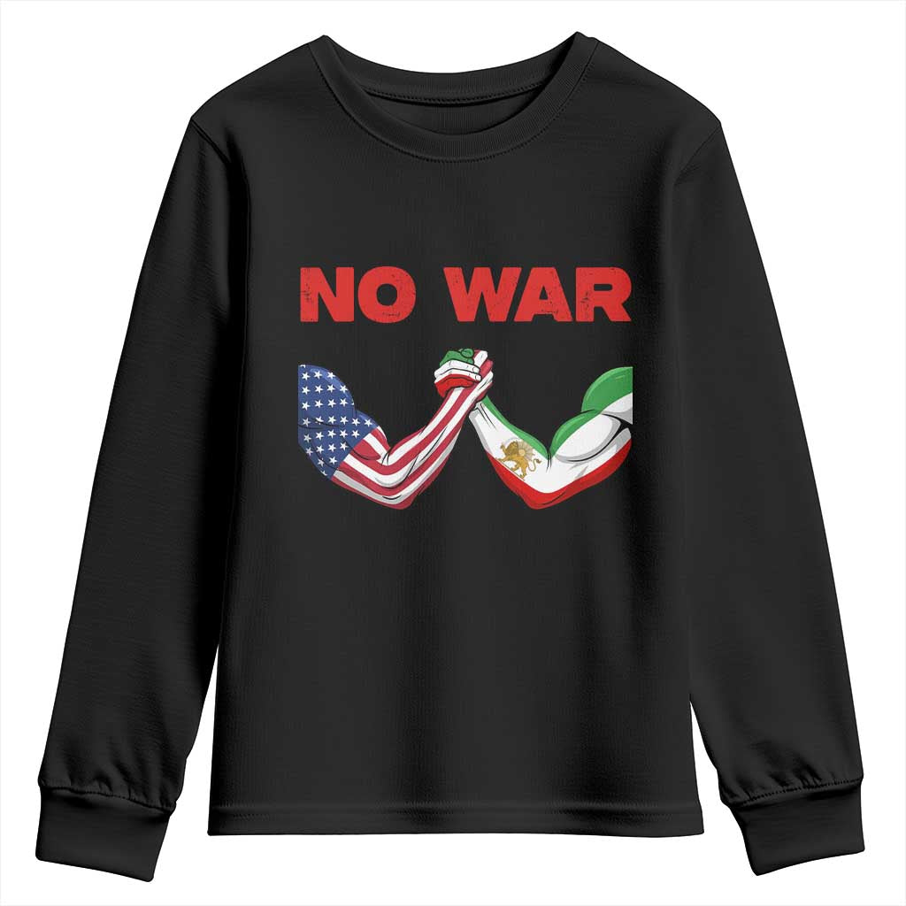 Free Iran Youth Sweatshirt No War Support Iranian Freedom TS14 Black Print Your Wear