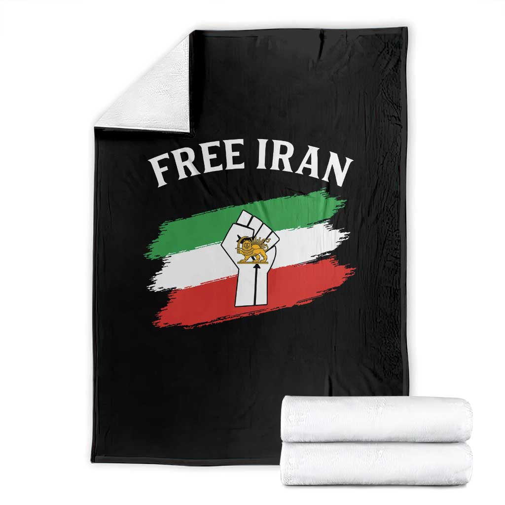 Free Iran Throw Blanket Support Iranian Freedom No War TS14 Black Print Your Wear
