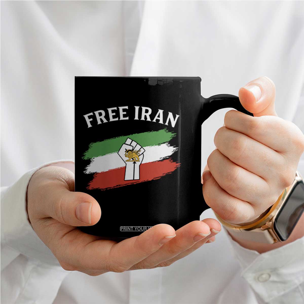 Free Iran Coffee Mug Support Iranian Freedom No War TS14 Print Your Wear