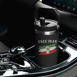 Free Iran Flip Straw Tumbler Support Iranian Freedom No War TS14 Print Your Wear